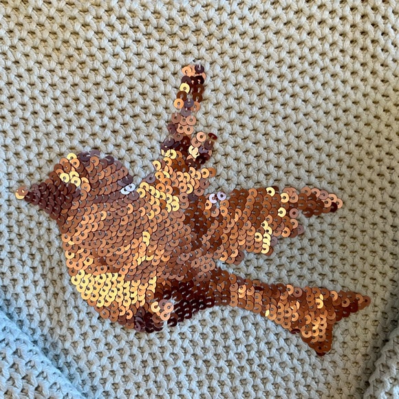 GAP Kids. Size S (6-7). Cable Knit Sweater with Pink Sequins. - Picture 3 of 5